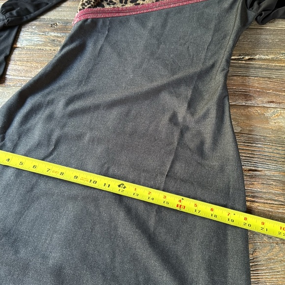 Save the Queen leopard print mixed media long sleeved dress EUC size Small - Picture 12 of 13